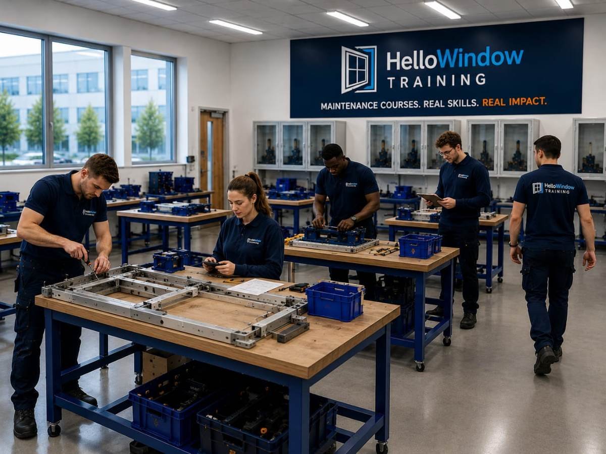 Hands-on window and door maintenance training at HelloWindow Training.